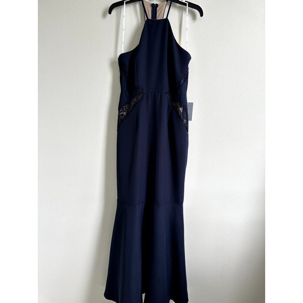 Lulus Giavanna Lace Mermaid Maxi Sleeveless Dress Navy Blue Size M fits as S